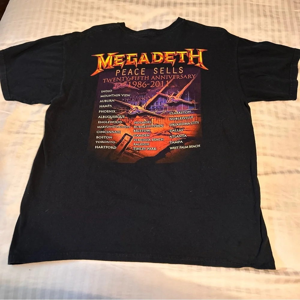 Megadeath Peace Sells Twenty Fifth Anniversary 1986-2011 Tour T-Shitt - Picture 6 of 7